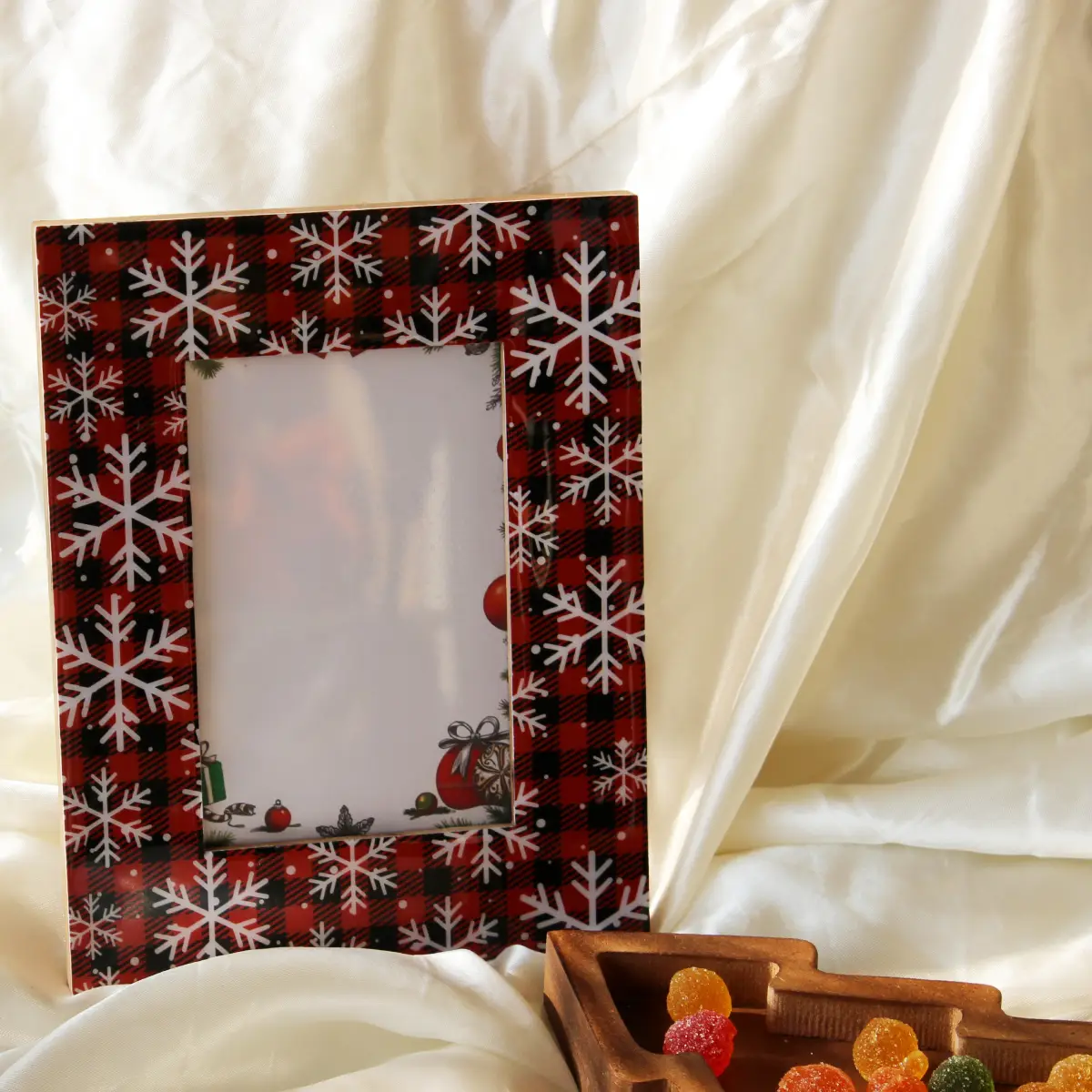 Snowflake Fantasy Wood Photoframe