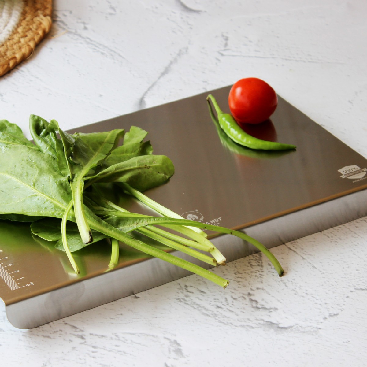 Stainless Steel Counter Top Chopping Board (10*14 Inches x 1MM (Height))