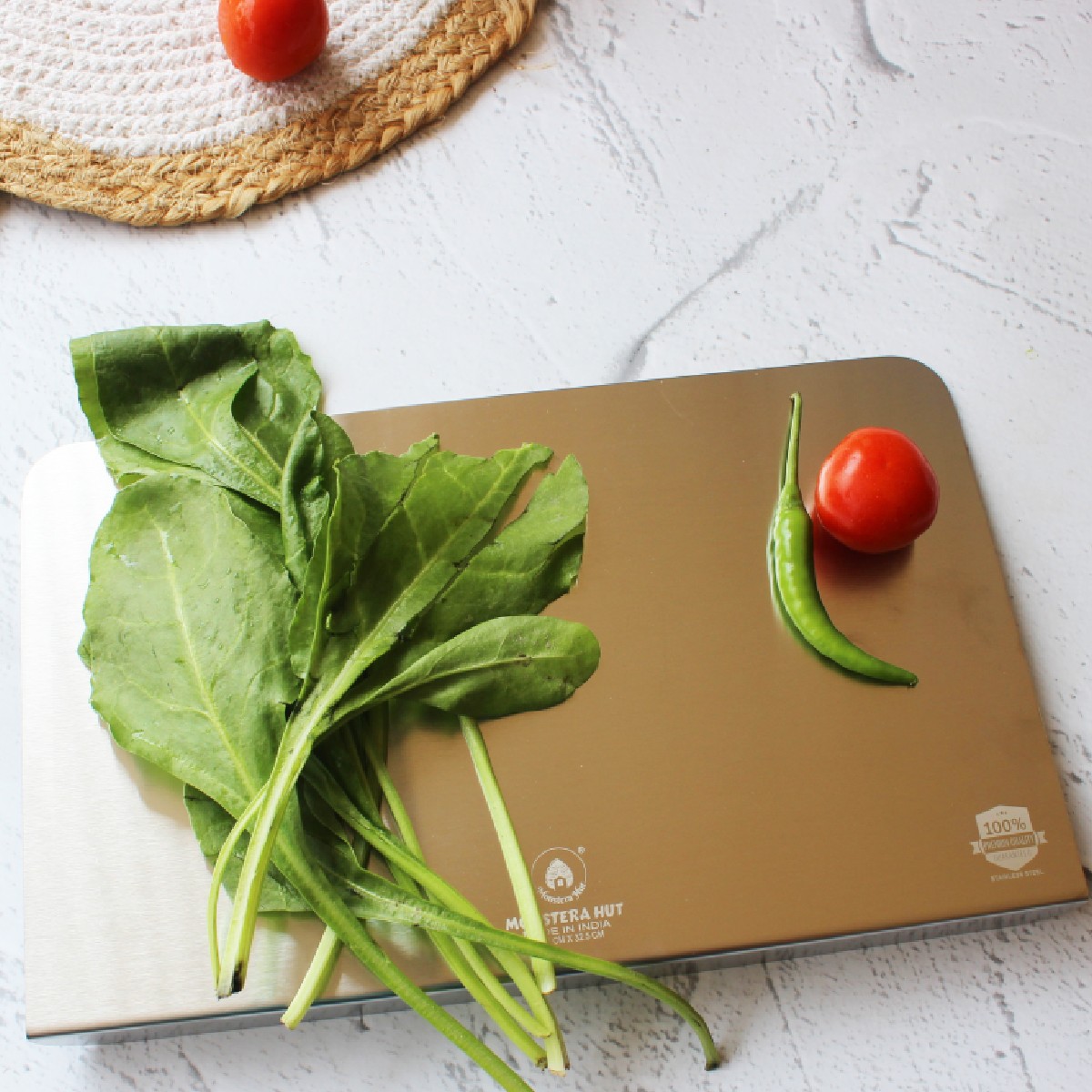 Stainless Steel Counter Top Chopping Board (9*13 Inches x 1MM (Height))