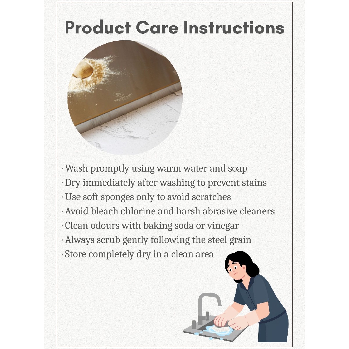 Stainless Steel Counter Top with Rolling Pin (12*14 Inches x 1MM (Height))