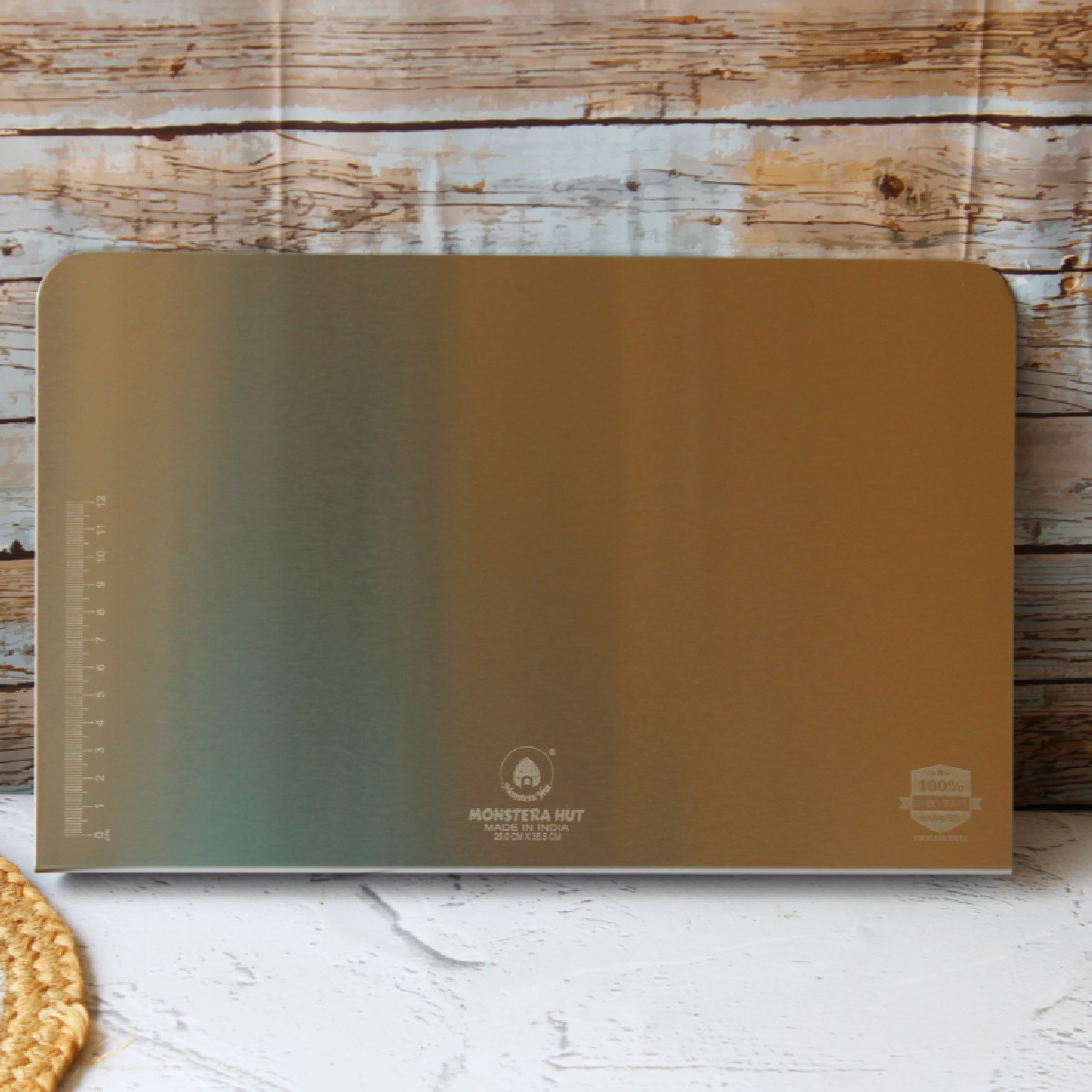 Stainless Steel Counter Top Chopping Board (10*14 Inches x 1MM (Height))