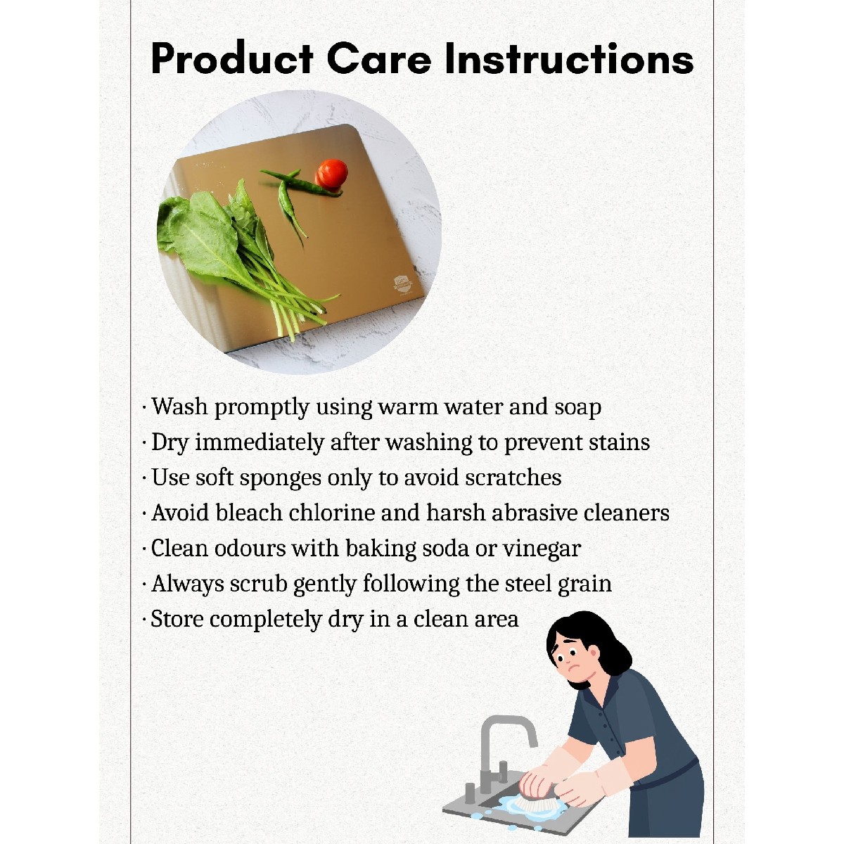 Stainless Steel Counter Top Chopping Board (10*14 Inches x 1MM (Height))