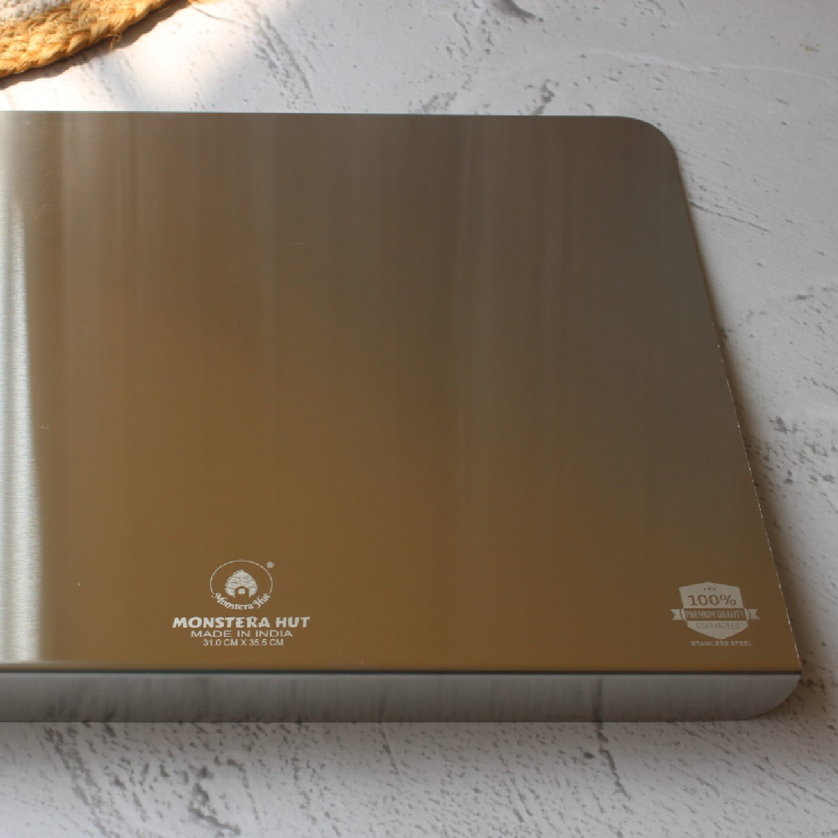 Stainless Steel Counter Top Chopping Board  (12*16 Inches x 1MM (Height))