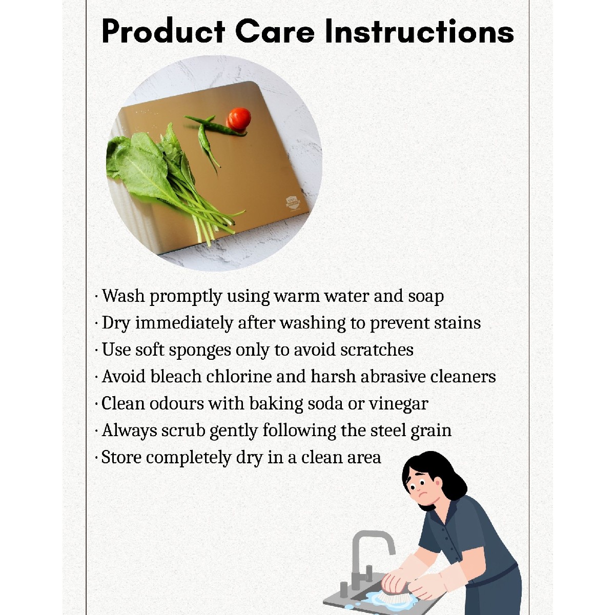 Stainless Steel Counter Top Chopping Board  (12*16 Inches x 1MM (Height))