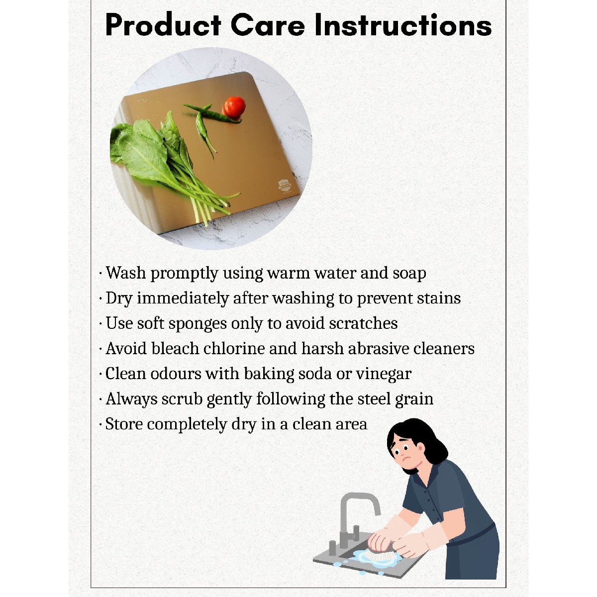 Stainless Steel Counter Top Chopping Board (9*13 Inches x 1MM (Height))