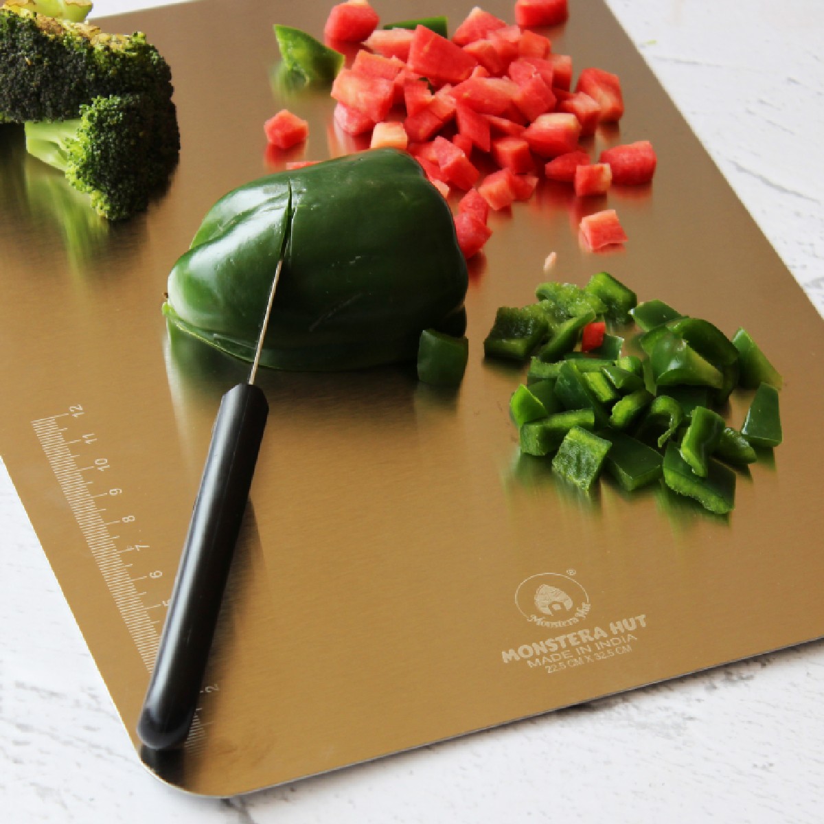 Stainless Steel Chopping Board with Grip Handle (9*13 Inches x 1MM (Height) )