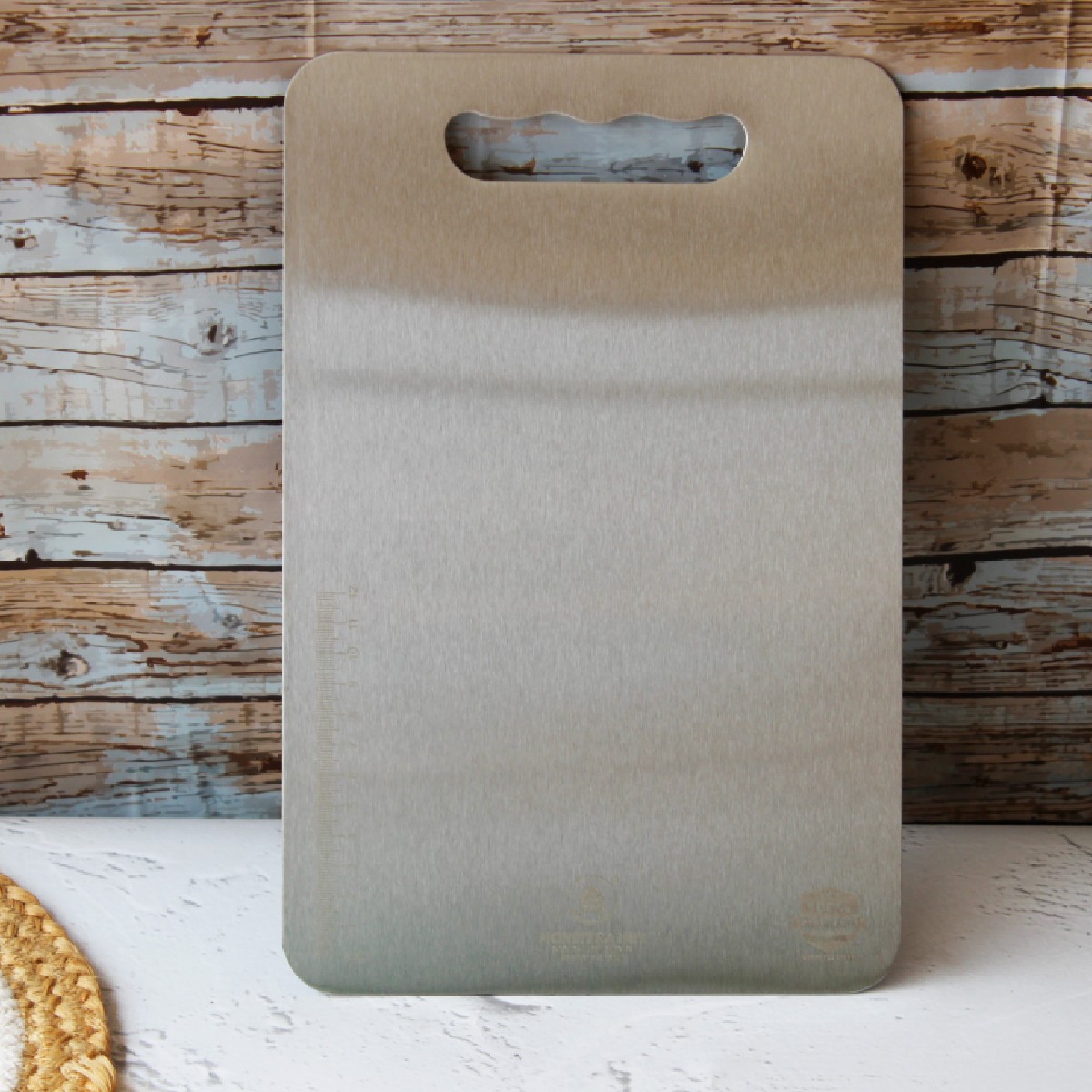 Stainless Steel Chopping Board with Grip Handle (9*13 Inches x 1MM (Height) )