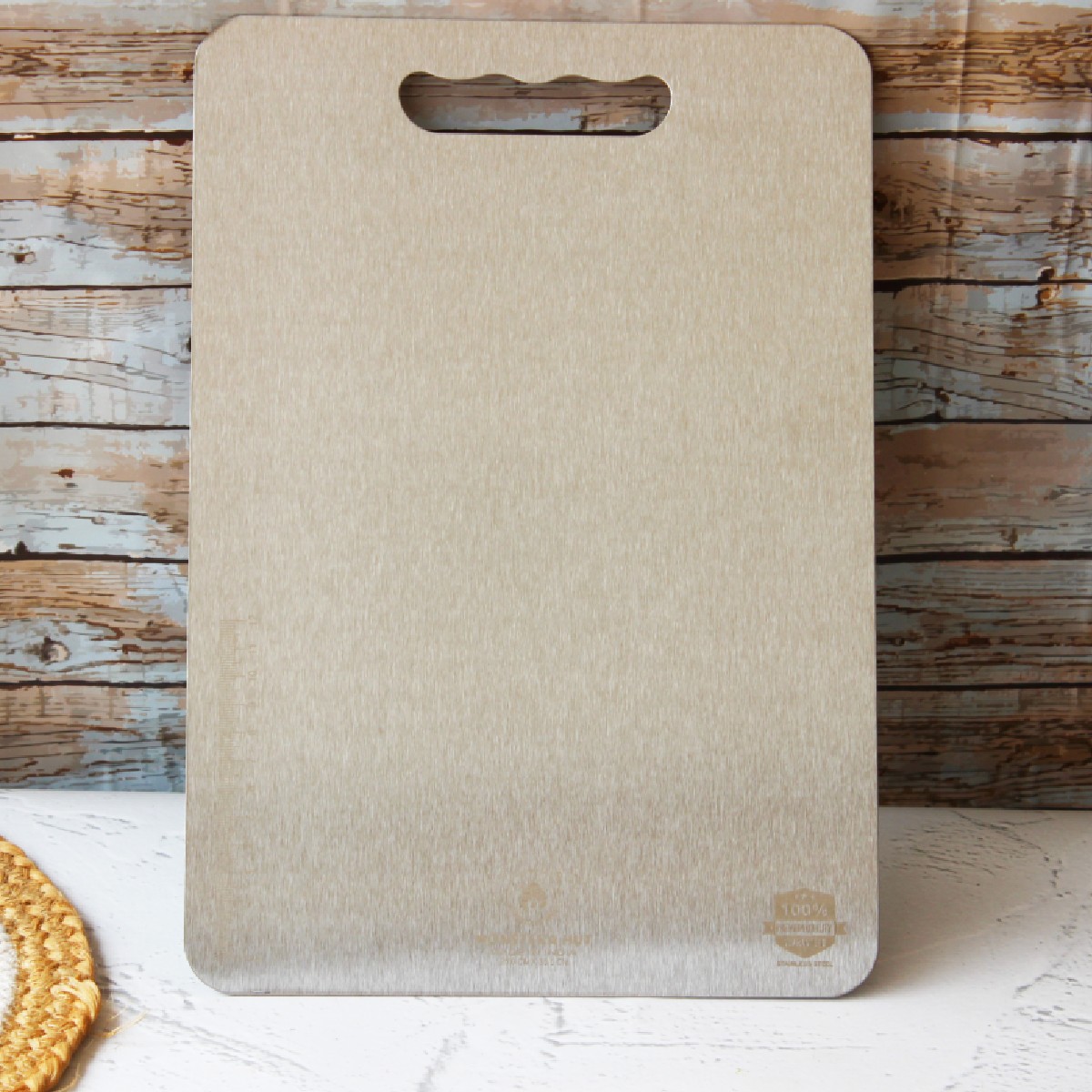 Stainless Steel Chopping Board with Grip Handle (10*14 Inches x 1MM (Height) )