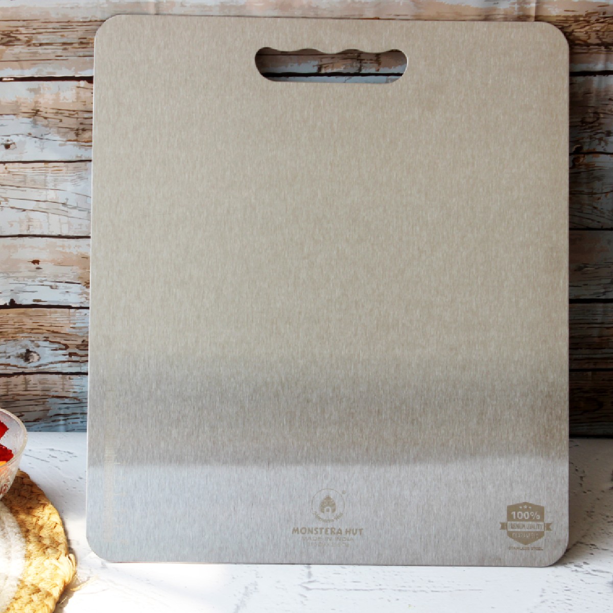 Stainless Steel Chopping Board with Grip Handle (12*14 Inches x 1MM (Height) )