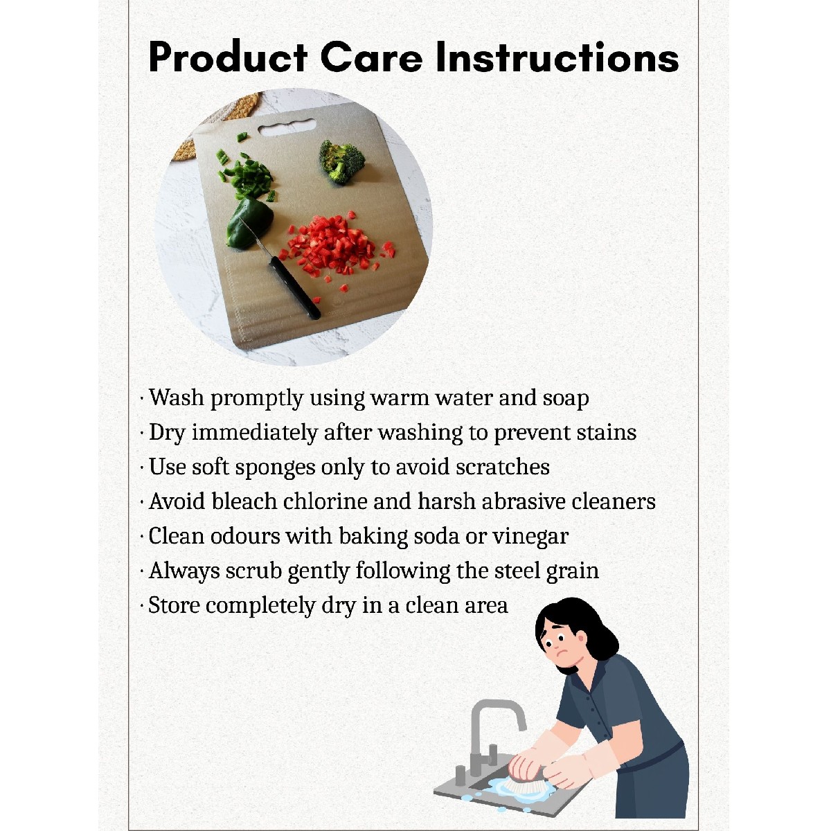 Stainless Steel Chopping Board with Grip Handle (12*14 Inches x 1MM (Height) )