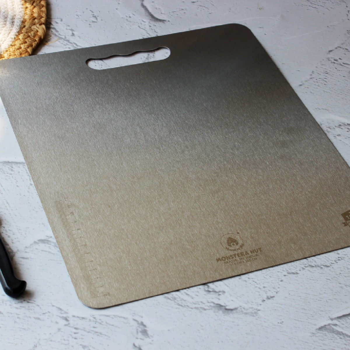 Stainless Steel Chopping Board with Grip Handle (12*16 Inches x 1MM (Height))