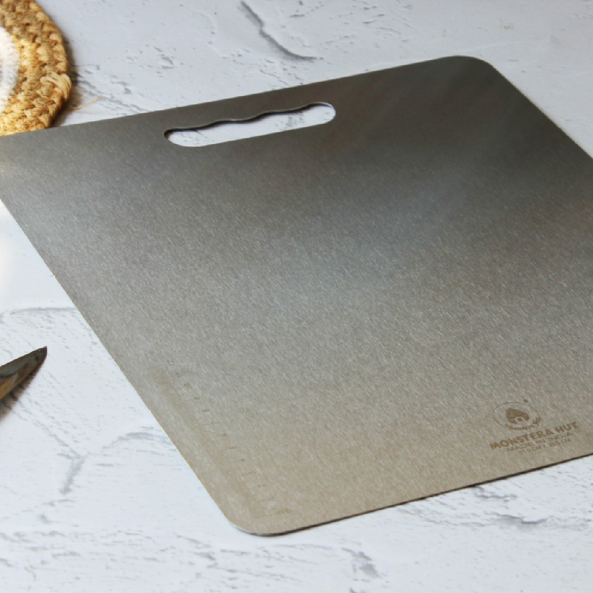 Stainless Steel Chopping Board with Grip Handle (12*16 Inches x 1MM (Height))