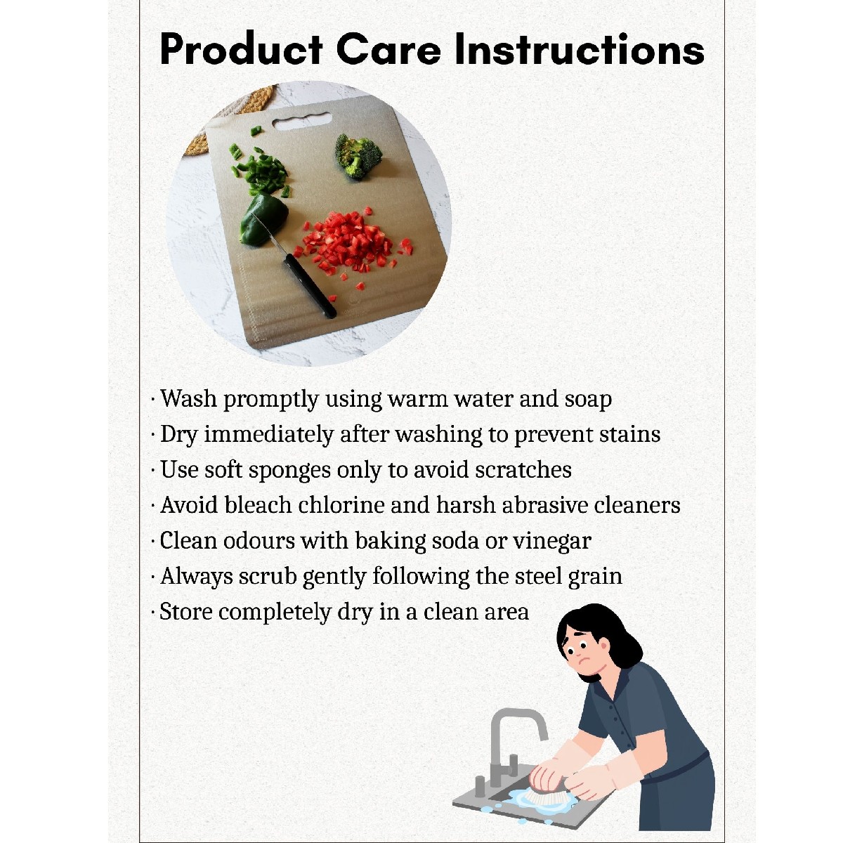 Stainless Steel Chopping Board with Grip Handle (12*16 Inches x 1MM (Height))