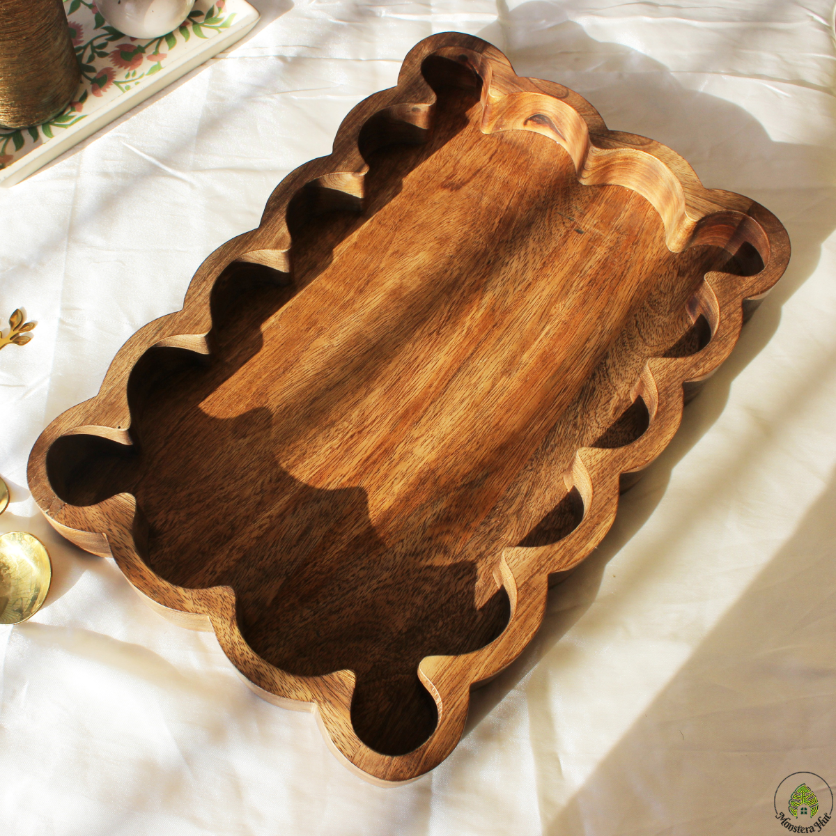 Rustic Wave Acacia Serving Tray