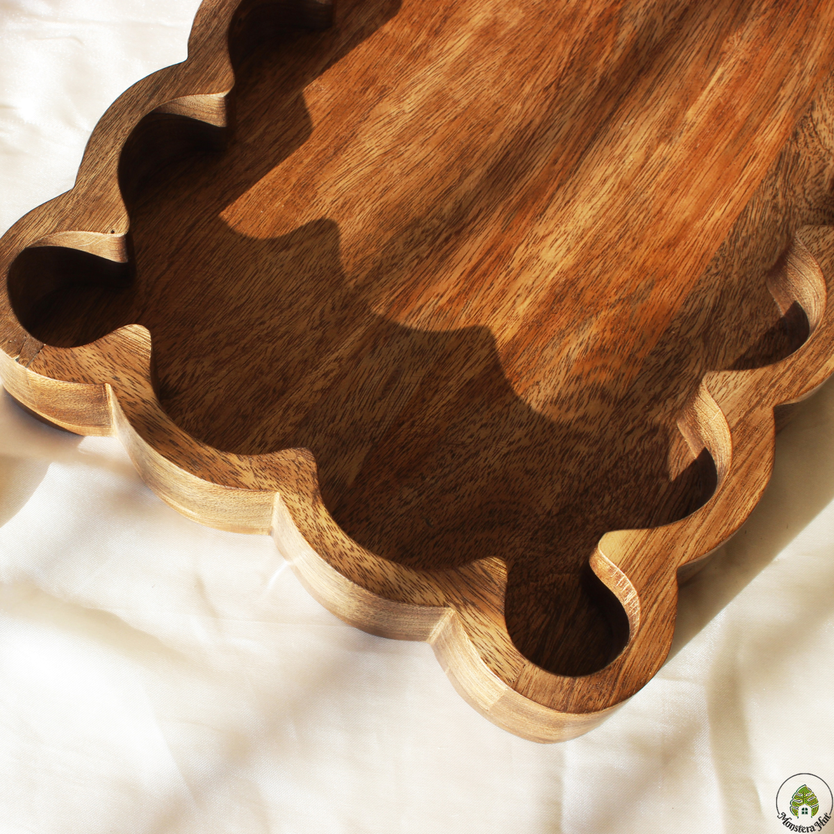 Rustic Wave Acacia Serving Tray