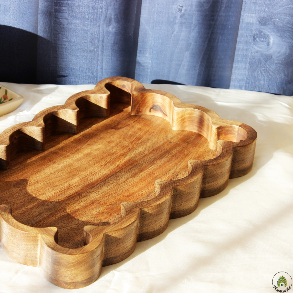 Rustic Wave Acacia Serving Tray