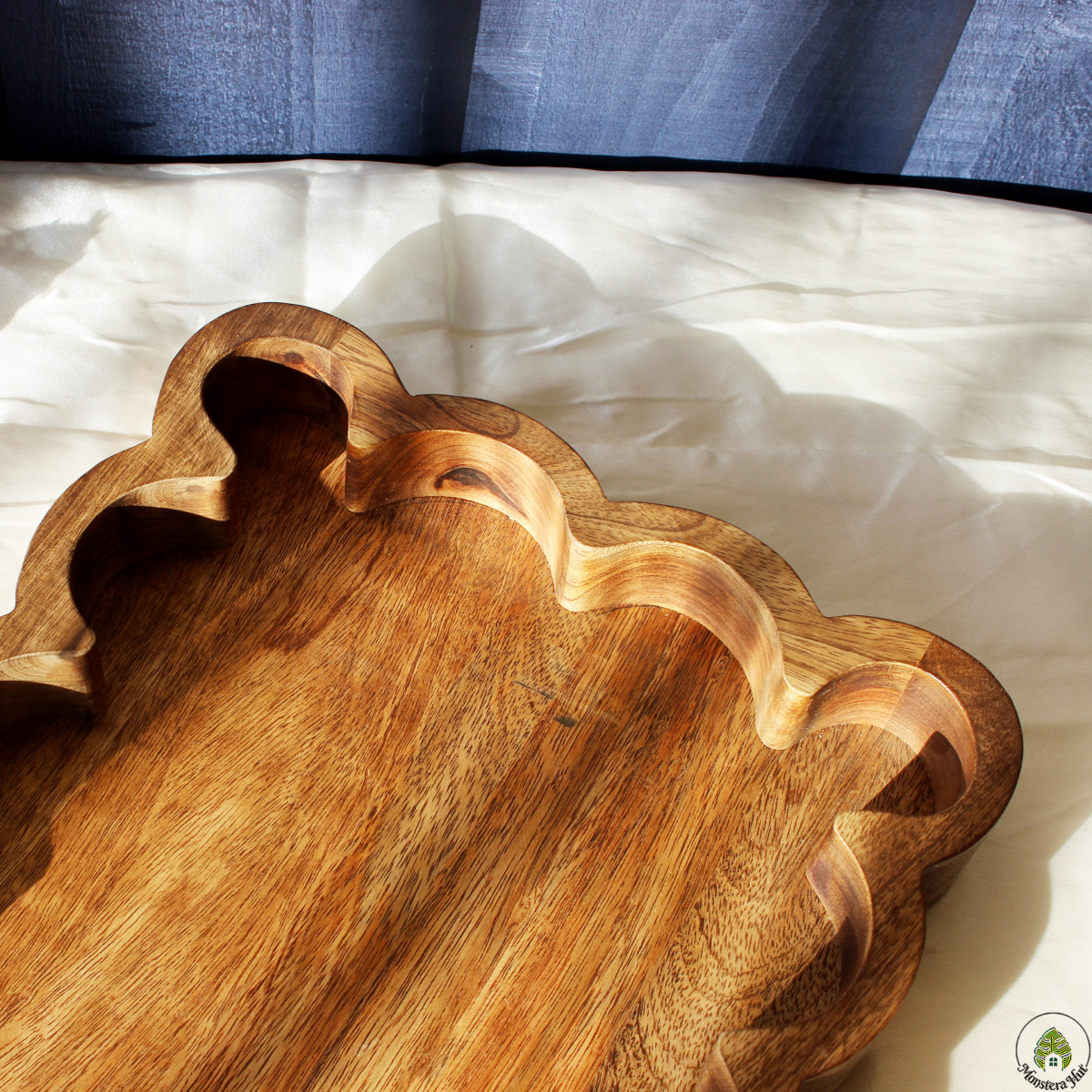 Rustic Wave Acacia Serving Tray