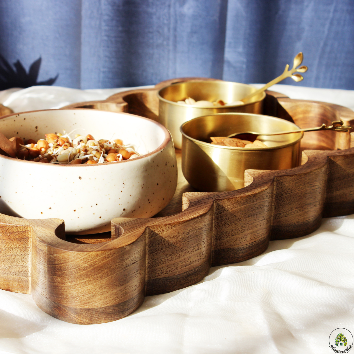 Rustic Wave Acacia Serving Tray