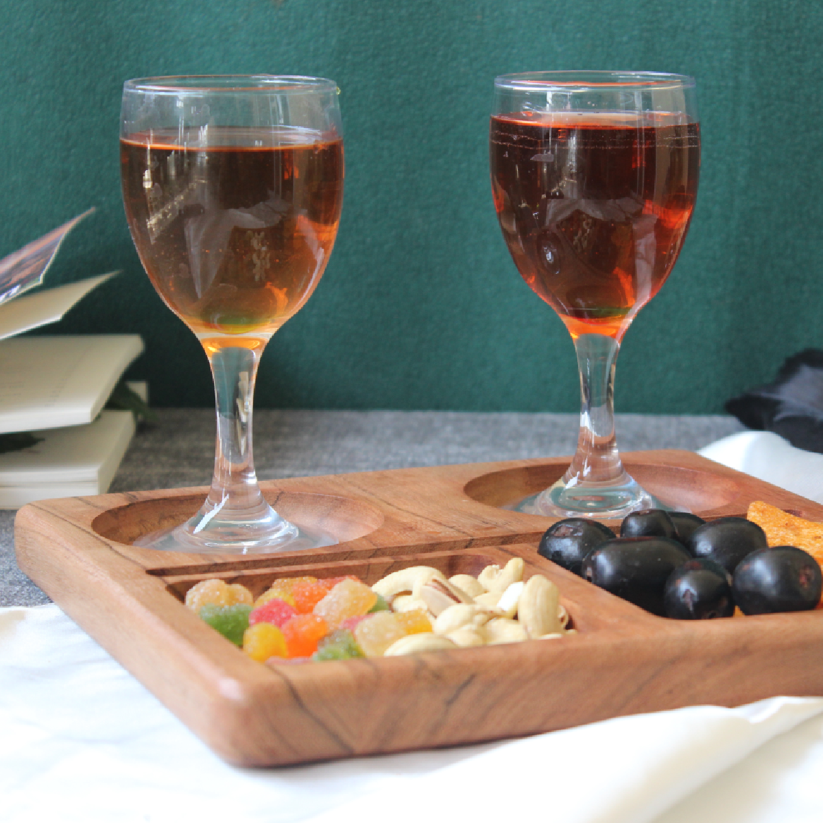 Acacia Quad Party Tray