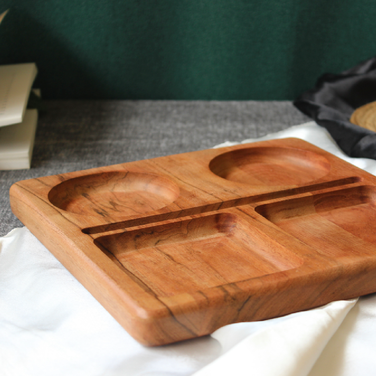 Acacia Quad Party Tray