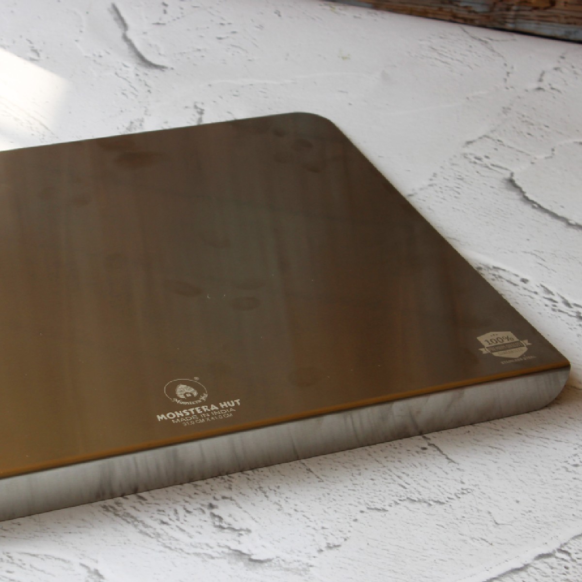 Stainless Steel Counter Top with Rolling Pin (12*14 Inches x 1MM (Height))