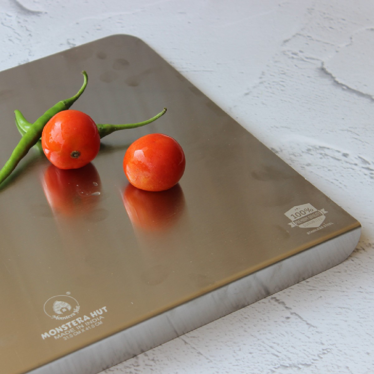Stainless Steel Chopping Board with Grip Handle (12*16 Inches x 1MM (Height))
