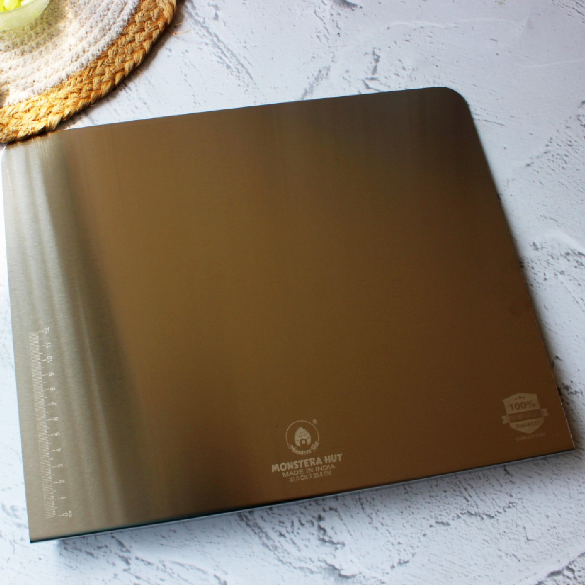 Stainless Steel Chopping Board with Grip Handle (12*14 Inches x 1MM (Height) )