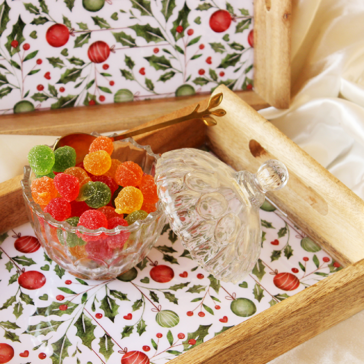 Holiday Hangings MangoWood Serving Tray