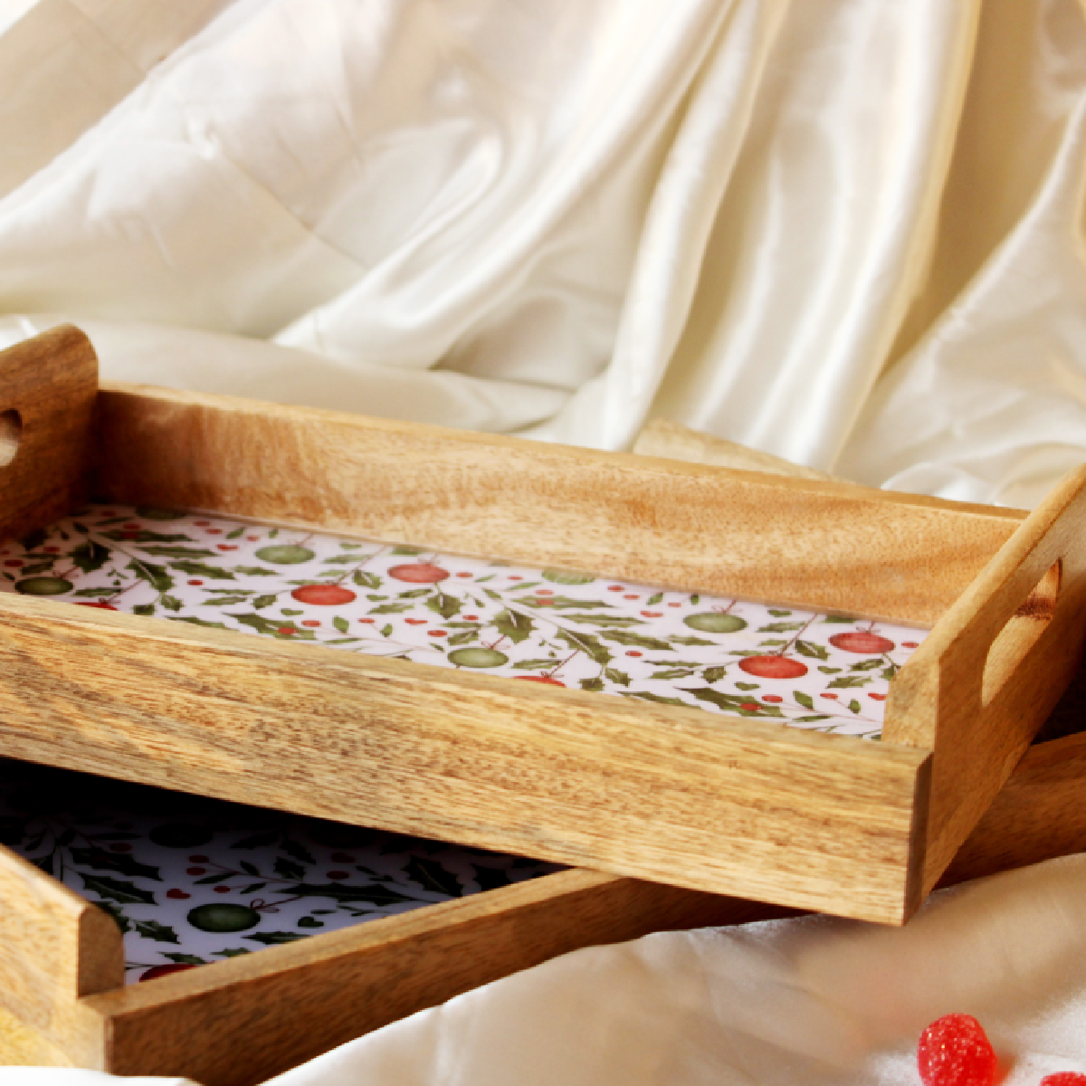 Holiday Hangings MangoWood Serving Tray
