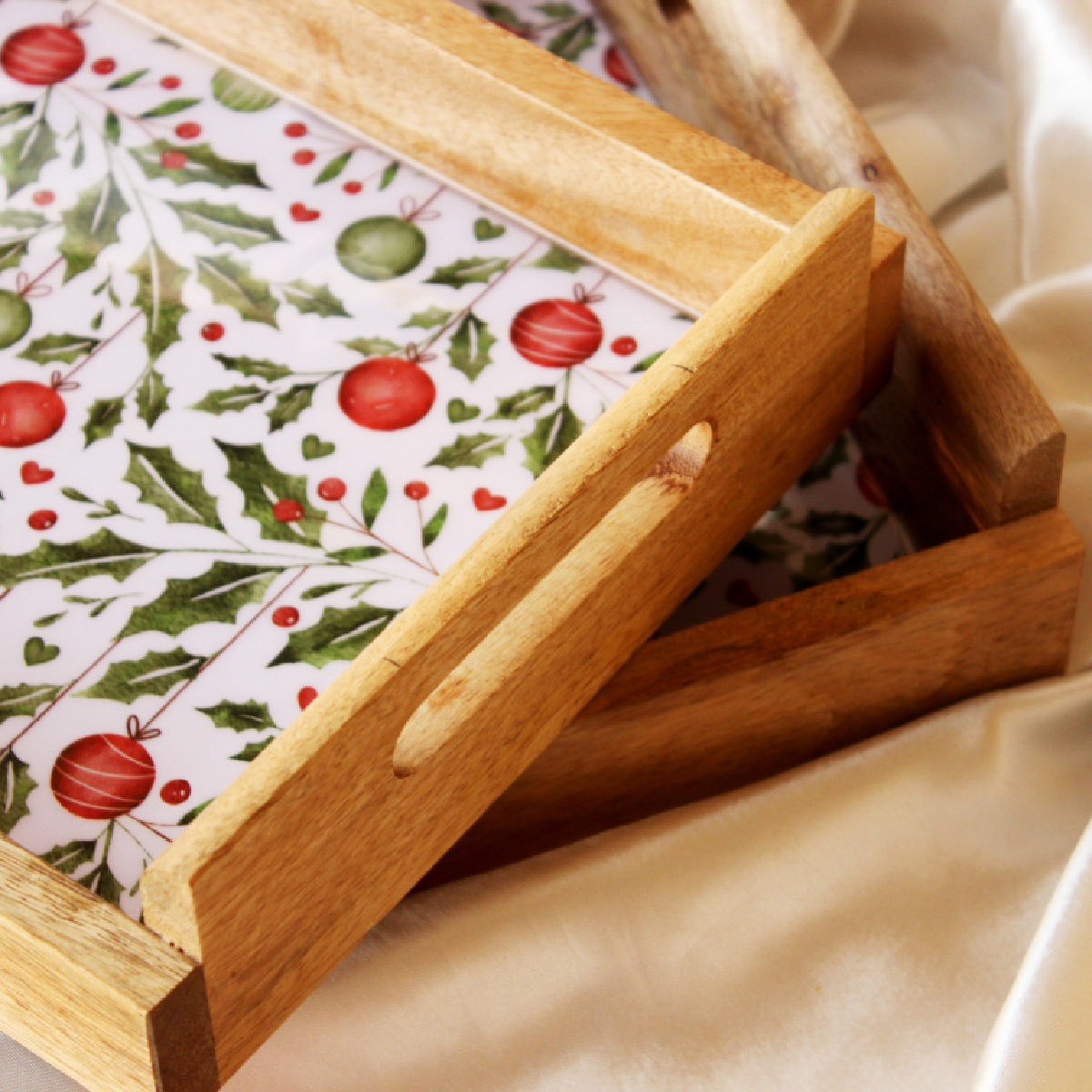 Holiday Hangings MangoWood Serving Tray